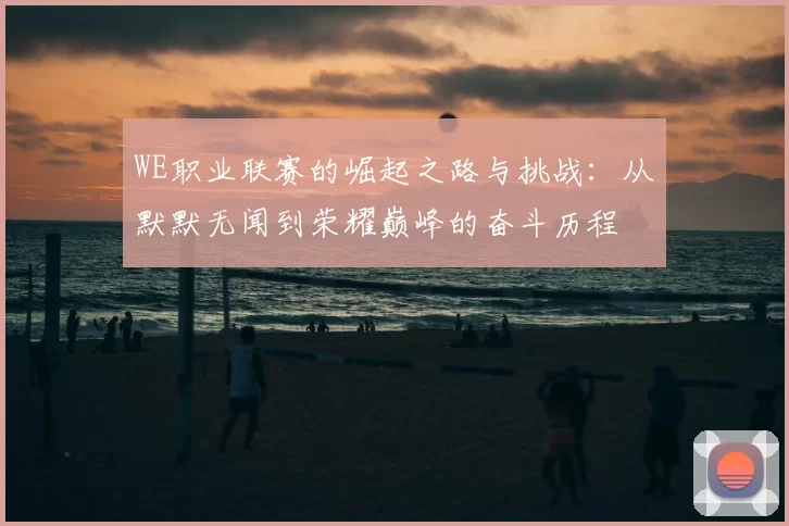 WE职业联赛的崛起之路与挑战：从默默无闻到荣耀巅峰的奋斗历程